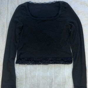 cropped long sleeve lace shirt size small worn once